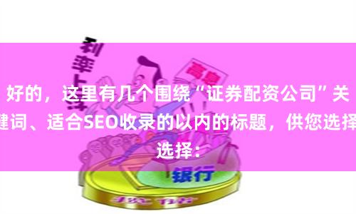 好的，这里有几个围绕“证券配资公司”关键词、适合SEO收录的以内的标题，供您选择：